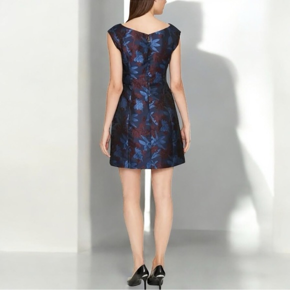 Size 16 Tommy Hilfiger Orchid Print Jacquard Cap Sleeve Dress NEVER WORN - Picture 7 of 8